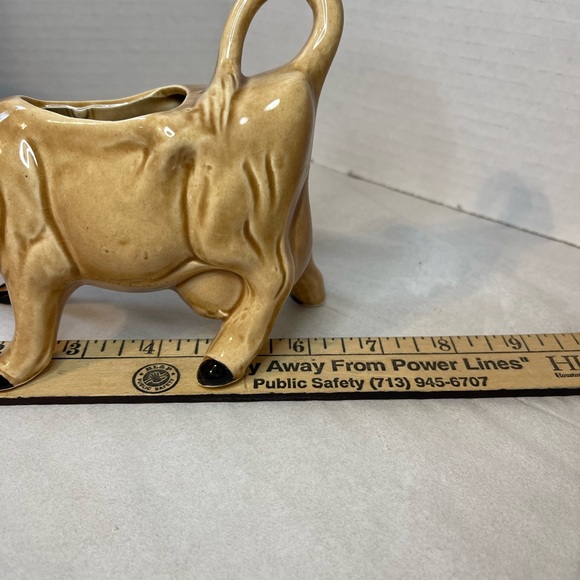 Tan Ceramic Cow Sugar, Creamer and Butter - Picture 4 of 13